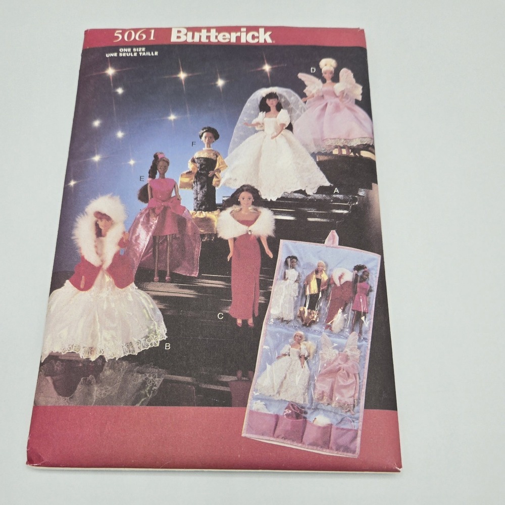 Butterick 5061 11 1/2 inch Fashion Doll Clothes and Organizer  from 1997 Y2K 90s